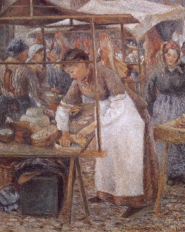 Camille Pissarro woman selling pork China oil painting art